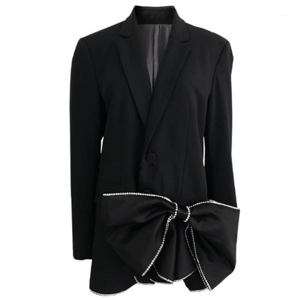 

women's suits & blazers fashion spring autumn long-sleeved diamond bow ol blazer women notched office lady slim small suit, White;black