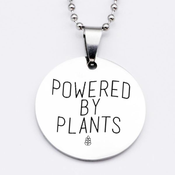 

earrings & necklace powered by plants keychain round letter stainless steel jewelry accept drop yp6200, Silver