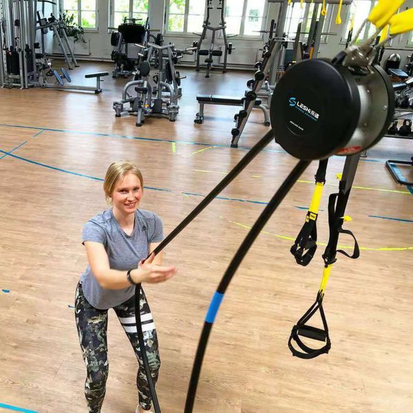 Hochwertiger hängender Seiltrainer, Wandrolle, Endlosseil, Fitnessgeräte, Kerntraining, Fitnessstudio, Übung, Zuhause, draußen, Training, C0224