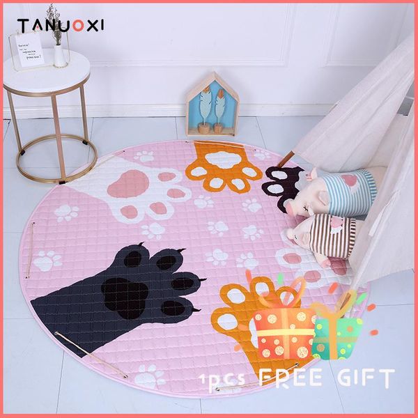 

carpets cartoon round carpet rug 145x145cm for kids toys storage cute cotton children room soft mat picnic sandbeach