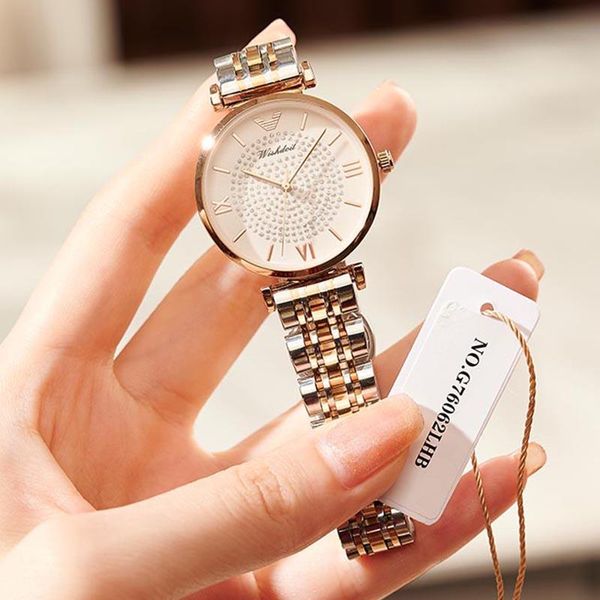 

wristwatches 2021 gold watch women watches ladies creative steel women's bracelet female waterproof clock relogio feminino, Slivery;brown