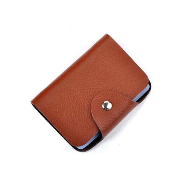

card holders fashion split leather holder men women credit passport cards bag business id wallet bank case, Brown;gray