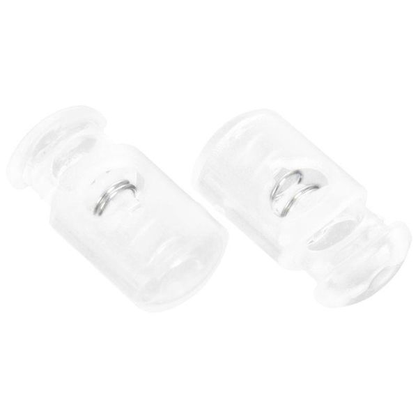 

button plastic spring loaded clamps drawstring cord locks 50pcs clear, Blike;white