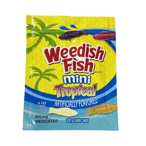 

weedish fish mini tropical in candy edible packaging bag 600mg zip lock smell proof gummy bags