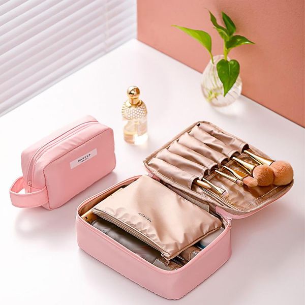 

storage bags waterproof cosmetic bag travel layered portable makeup pouch lipstick key earphone data cables organizer