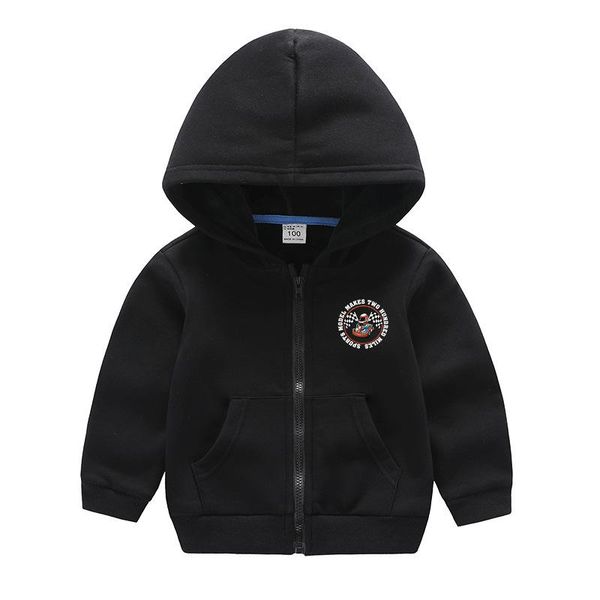 

coat autumn and winter boys composite velvet padded long sleeve children's fashion trendy hooded cartoon clot, Blue;gray