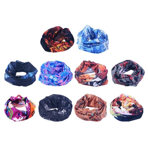 

cycling caps & masks 10 pcs outdoor head scarf men windproof face mask sun protection headband riding neck cover yoga hiking mot, Black
