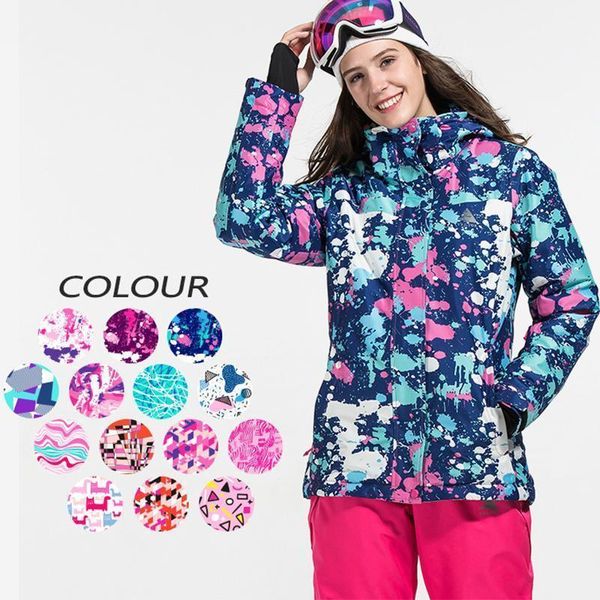Giacche da sci spesse e calde da donna sci antivento impermeabile abbigliamento termico e da snowboard cappotti per sport invernali all'aperto
