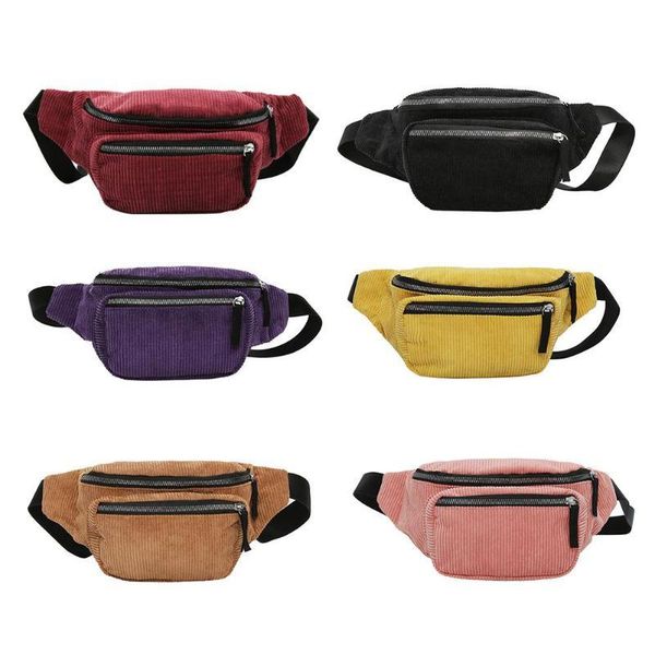 

waist bags vintage corduroy pack women pouch belt chest messenger shoulder