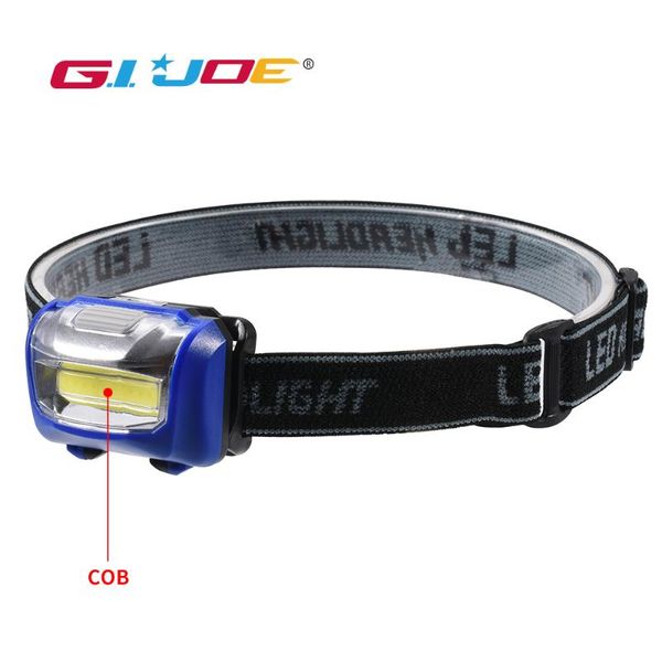

gijoe cob headlight mini led headlamp plastic case use 3* battery waterproof rotatable portable light high power