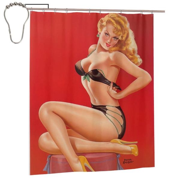 

shower curtains printed pin - up girls fabric screen ery waterproof products bathroom decor