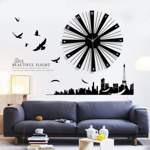 

creative fashion decoration wall clock living room clock home modern simple silent quartz wall