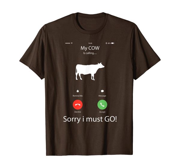 

my cow is calling farmer tee shirt \ funny farming t-shirt, White;black