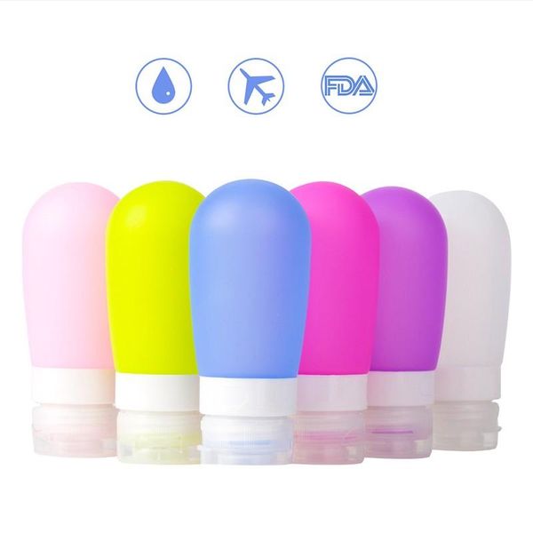 

storage bottles & jars 1pc 38ml 80ml portable silicone refillable bottle empty travel packing press for lotion shampoo cosmetic squeeze cont