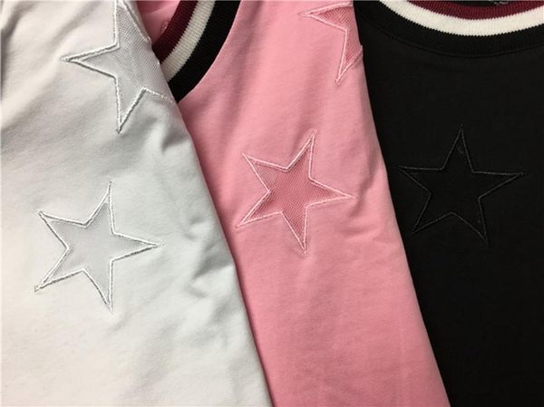 

2021 new barrett men's short-sleeved t-shirt embroidered collar ring stars women t shirts|streetwear 2191001529 u6qs, White;black