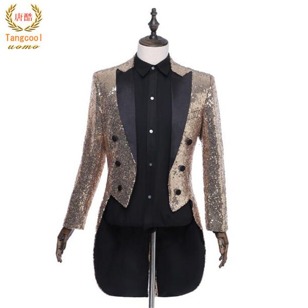 

tang cool men teams chorus tails blazer tuxedo host magician prom stage show suit jackets wedding full dress ru3b, White;black