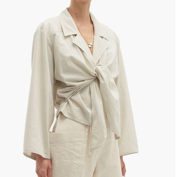 

2021 new 100% cotton blouse women's tie single breasted one pocket office lady shirt e9f7, Black