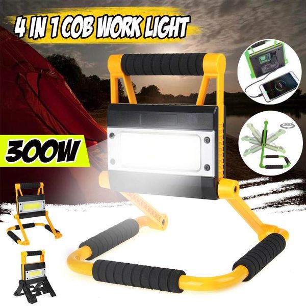 

portable lanterns 300w usb charging work light folding rotary outdoor cob anti-fall flood searchlight campe lantern