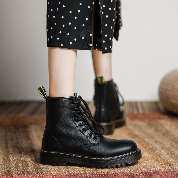 

68 hole short boots plush cotton sho in autumn and winter of 2021, Black