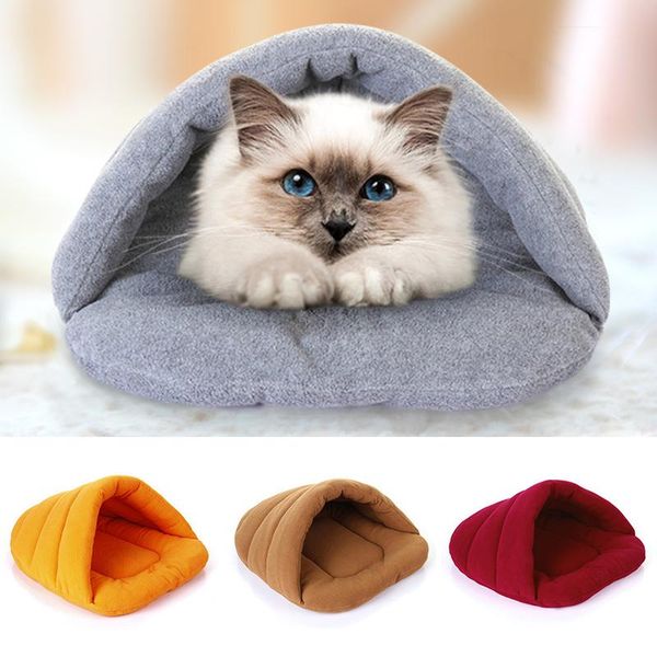 

pet kennel beds house 3 sizes soft fleece pad cave bed for pet sleeping bag ye-hot
