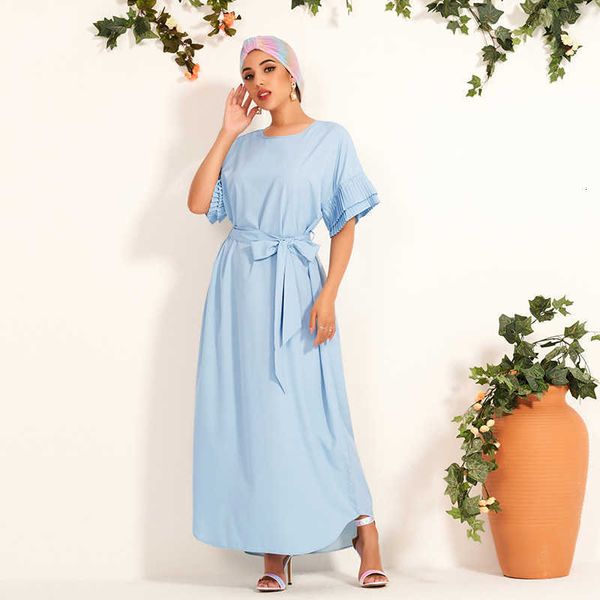 

casual dresses summer women's sweet fashion pleated lotus leaf sleeves loose lace up slim banquet plus size long (wi 2wxr, Black;gray