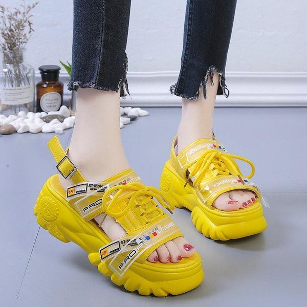 

wind toe sandals thick bottom sandals female 2021 summer fairy, Black