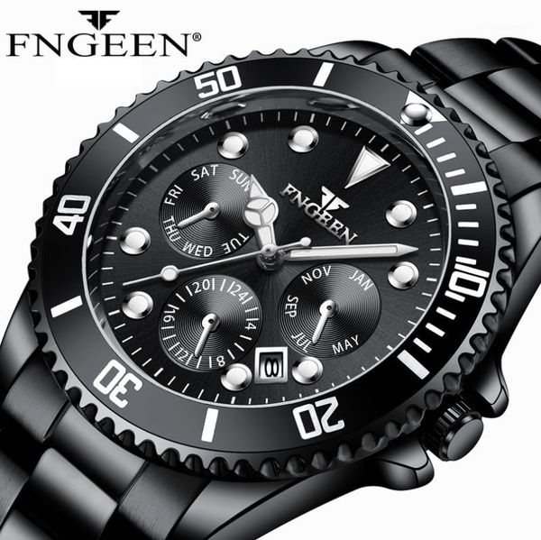 

wristwatches rotating bezel watches men fashion quartz clock mens stainless steel business date waterproof reloj hombre, Slivery;brown
