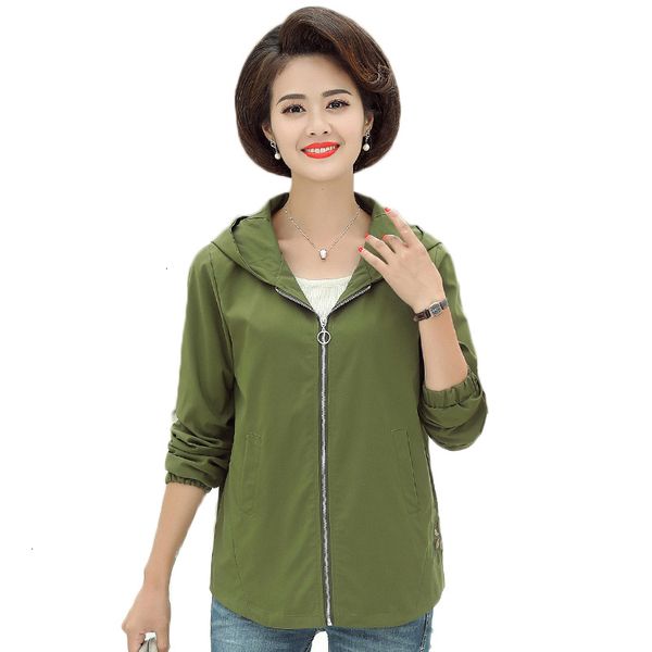 

2021 new women trench coat spring fall clothes with short hood outerwear plus size 5xl thin women's blouse sf007 4p2o, Tan;black