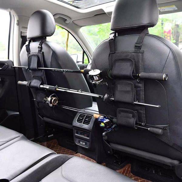 

car organizer 2 pcs out fishing rod holder travel portable rack strap for