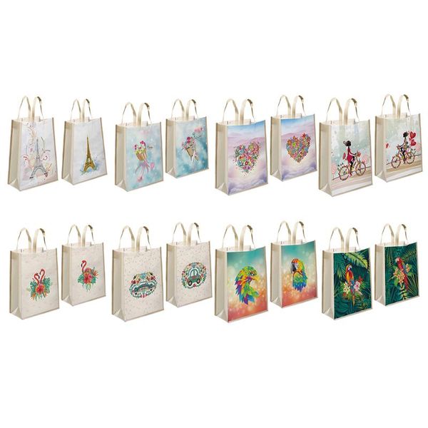 

storage bags 2x fashion diy diamond painting handbag tote mosaic reusable eco-friendly shopping home organizer
