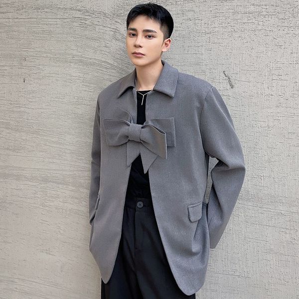 

men's suits & blazers big bow design men korean streetwear fashion loose casual coat male japan harajuku vintage jacket blazer man 5fdy, White;black
