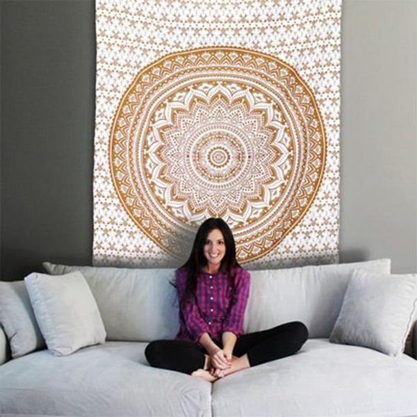 

tapestries 130x150cm tapestry hippie bohemian peacock mandala wall hanging bedding home decoration