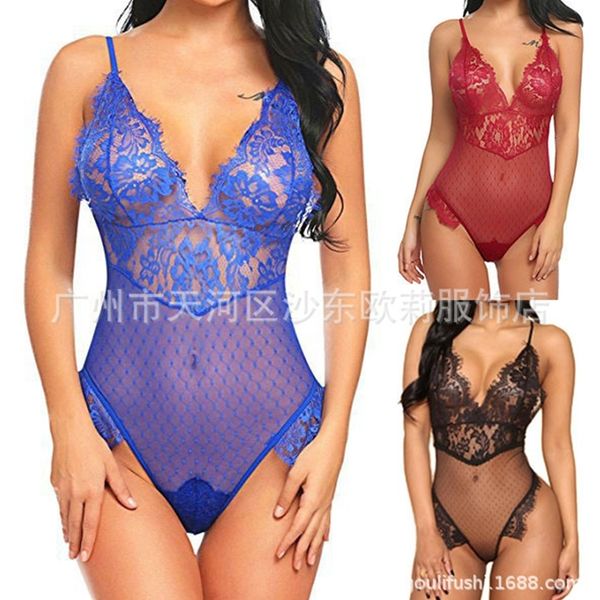 

large lace pajamas perspective temptation mh underwear, Red;black