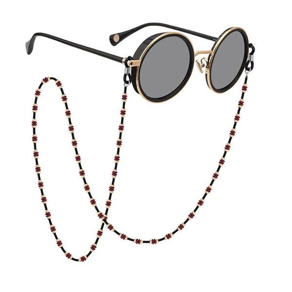 

sunglasses frames 66cm handmade wooden beaded glasses rope women fashion anti-lost eyeglasses cords mask hanging necklace, Silver