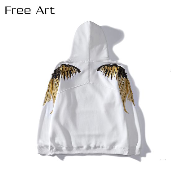 

2021 new arrival fashion hip hop wings veet models yes cotton no casual hoodies with hoods f5a7, Black