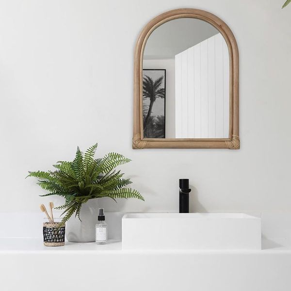 

mirrors ins restore ancient ways rattan makes up the table of mirror wash gargle stick wall adornment home stay