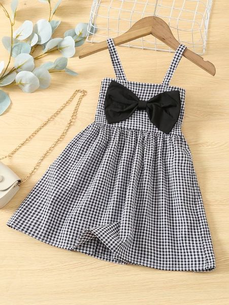 

toddler girls gingham print bow front cami dress she, Red;yellow