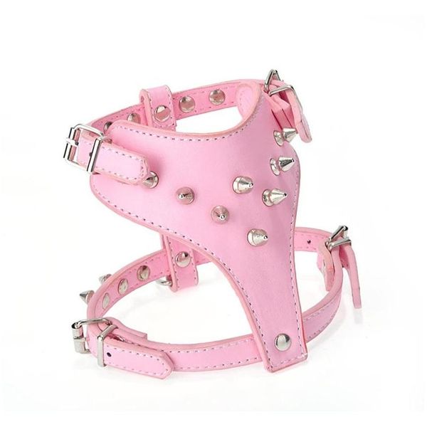 

puppy cat chest collar pu leather sturdy dog harness rivet decorative pet leashes for dogs supplies accessories jllcuu sport777