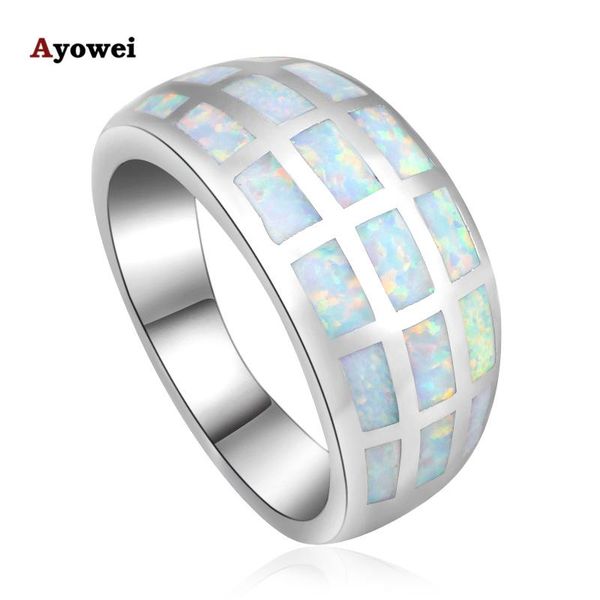 

cluster rings fashion brand silver stamped jewelry white opal for women usa sz #6#7#8#9#10 or738a, Golden;silver