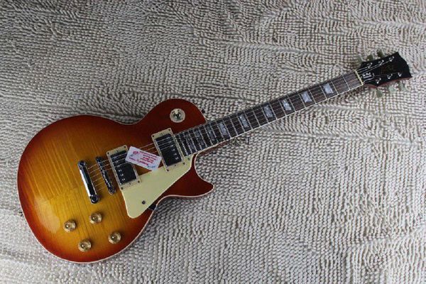 

shipping flame maple g les standard brown lp paul electric guitar @16
