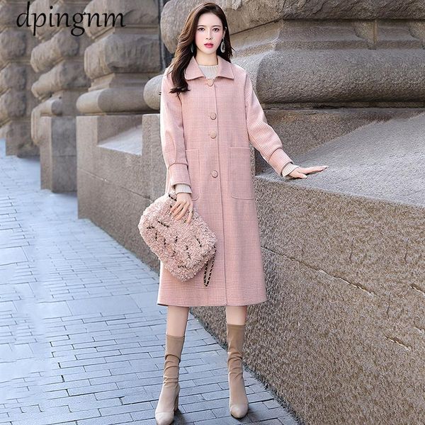 

women's wool & blends 2021 women outerwear winter clothing fashion warm woolen female elegant coat mx18d9679, Black