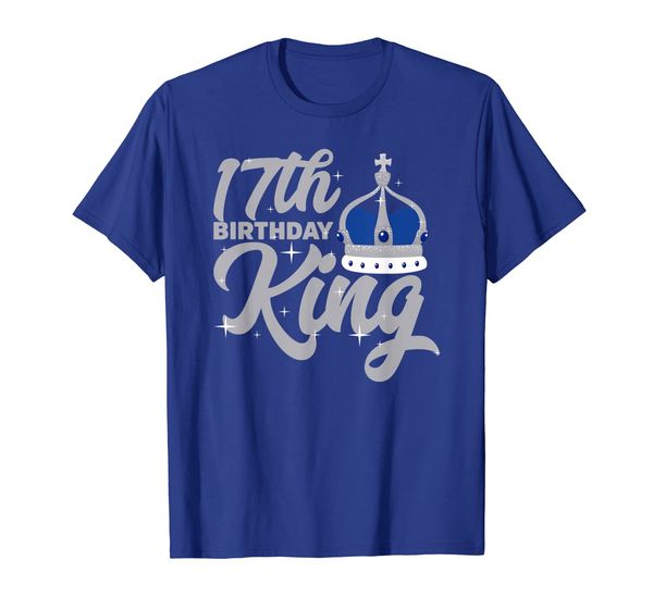 

17th birthday king t shirt celebration party seventeen, White;black