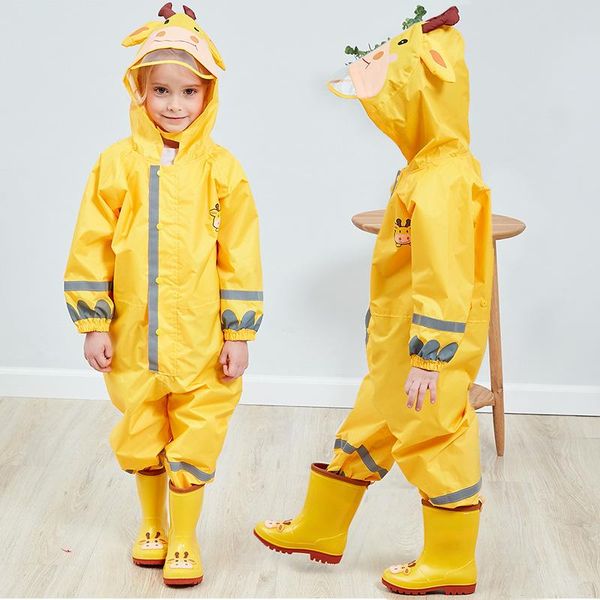 

raincoats children's one piece raincoat cartoon girls boys universal baby lightweight hooded cute with reflective strips rain poncho