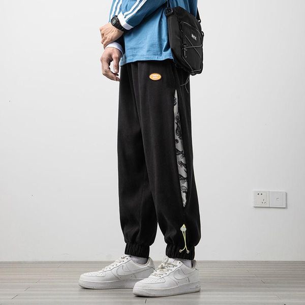 

neploha men's 2021 fashion casual pants woman sport pencil pants korean streetwear harajuku hip-hop male, Black
