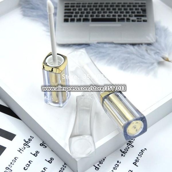 

storage bottles & jars 4ml 30pcs 50pcs transparent plastic lip gloss tube gold cap clear liquid lipstick refillable bottle cosmetic containe