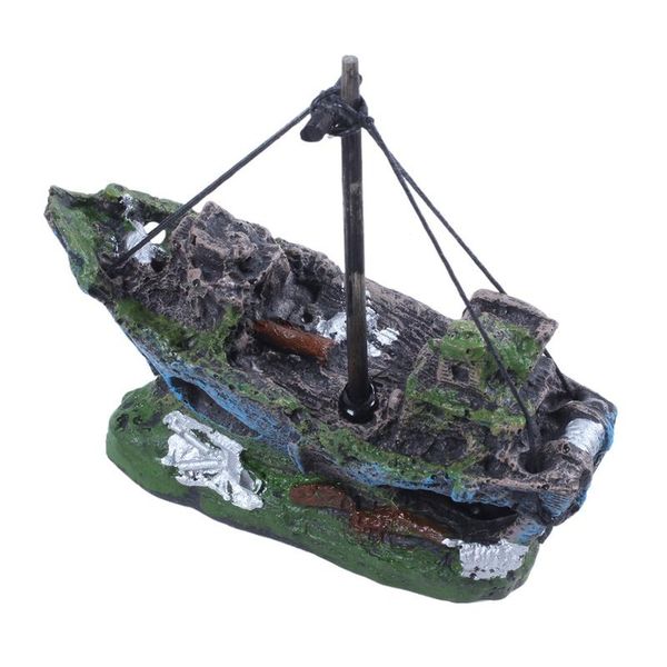 

decorations fishing boat fish tank ornament decoration for aquarium, aquarium