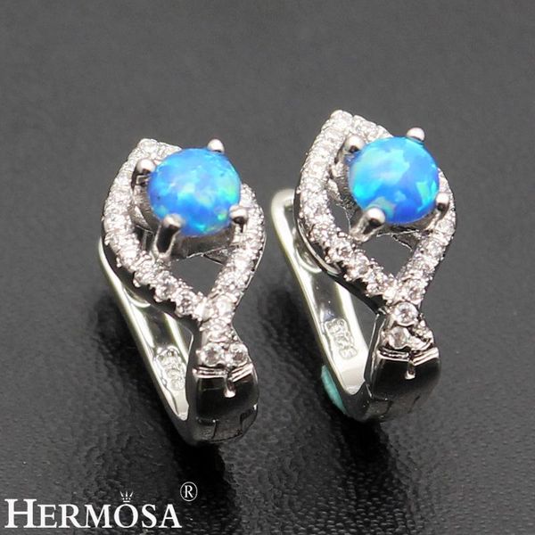 

stud hermosa blue fire australian opal whitez women charms jewellry push back earrings, Golden;silver