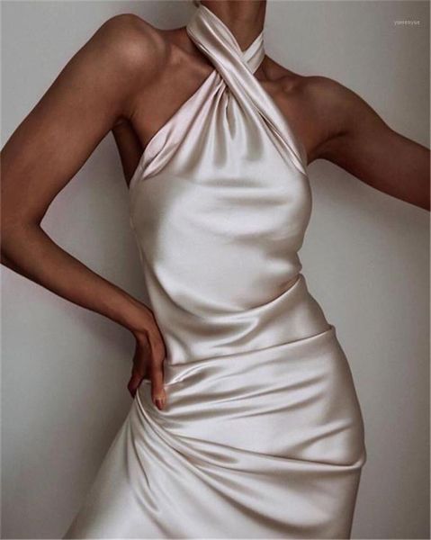 

ummer dress off shoulder 2021 women sleeveless halter backless back zip up knee length party vestidos casual dresses, Black;gray