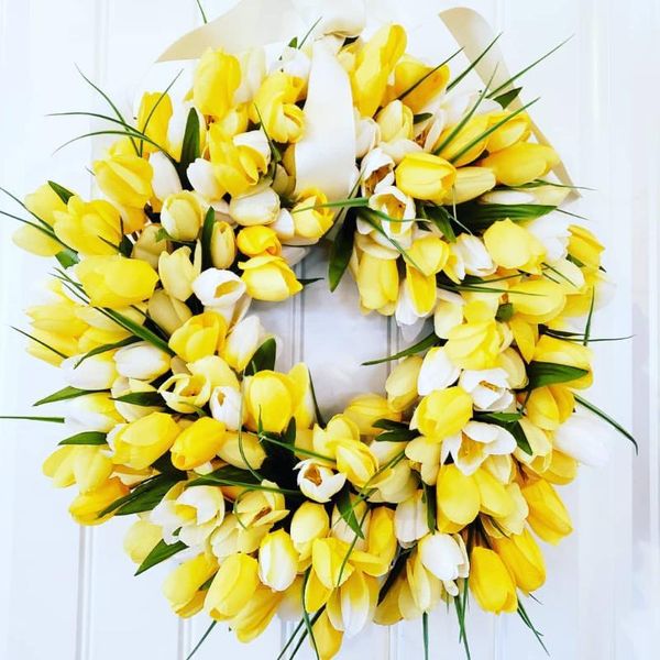 

5pcs pu artificial flower diy tulip wreath real touch bouquet fake flowers for spring party wedding decoration home supplies