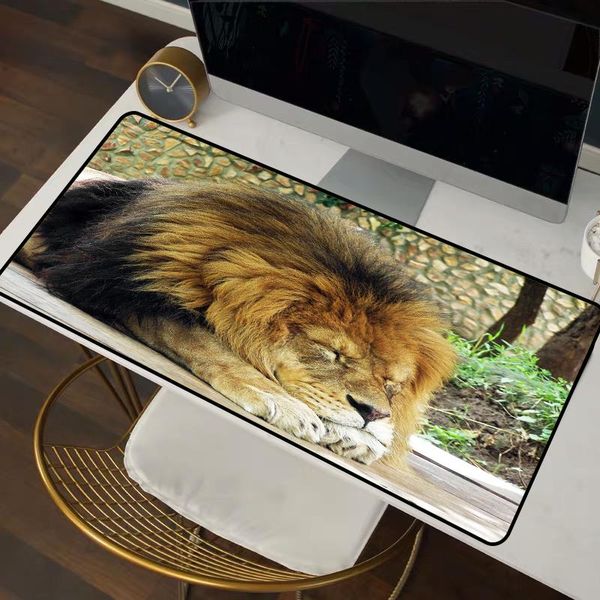 

mouse pads & wrist rests mrglzy kawaii lion rgb gaming console accessories pad office desk mat led natural rubber household carpet xxl